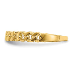 14k Yellow Gold Curb Chain Link Band Ring, Size 7 - JewelryAffairs
