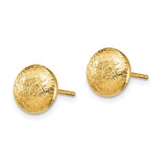 14K Yellow Gold Designer Ball Stud Earrings, 9mm - JewelryAffairs