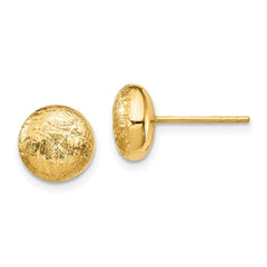 14K Yellow Gold Designer Ball Stud Earrings, 9mm - JewelryAffairs