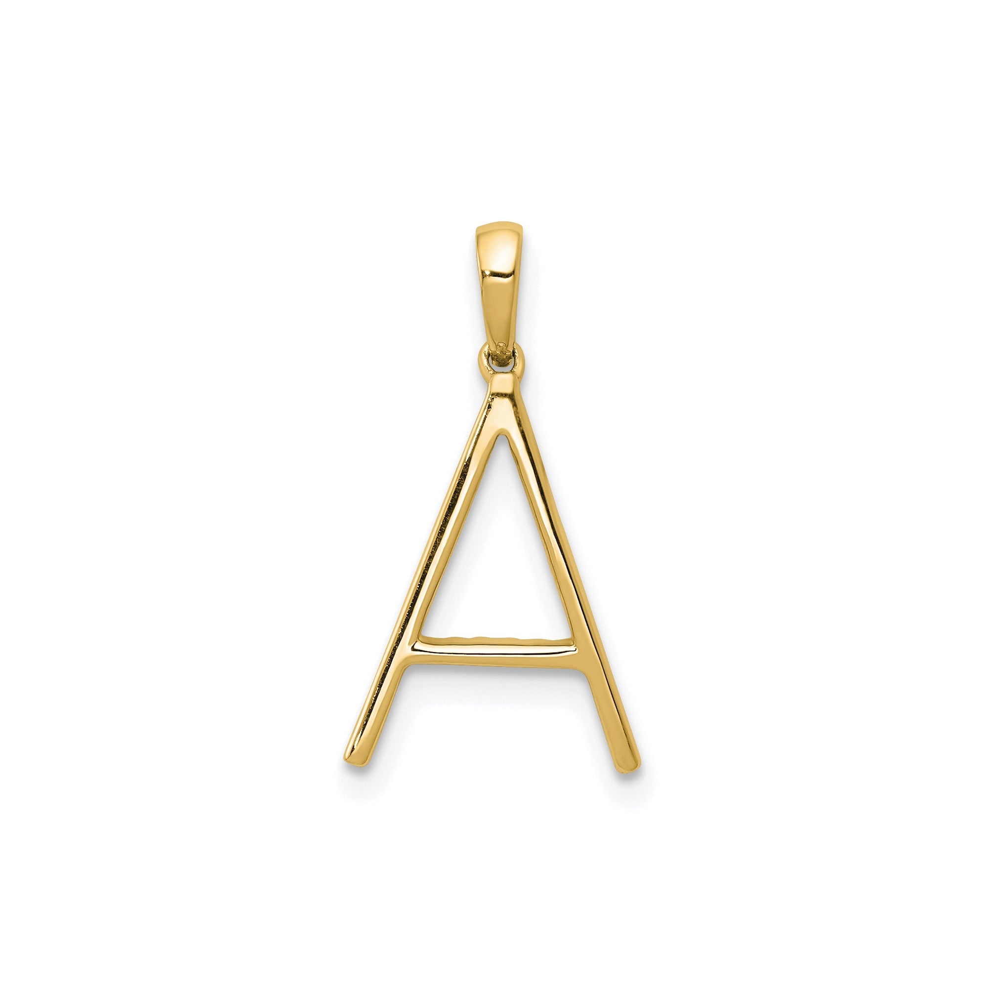 14K Yellow Gold Diamond Letter Initial Pendant - JewelryAffairs