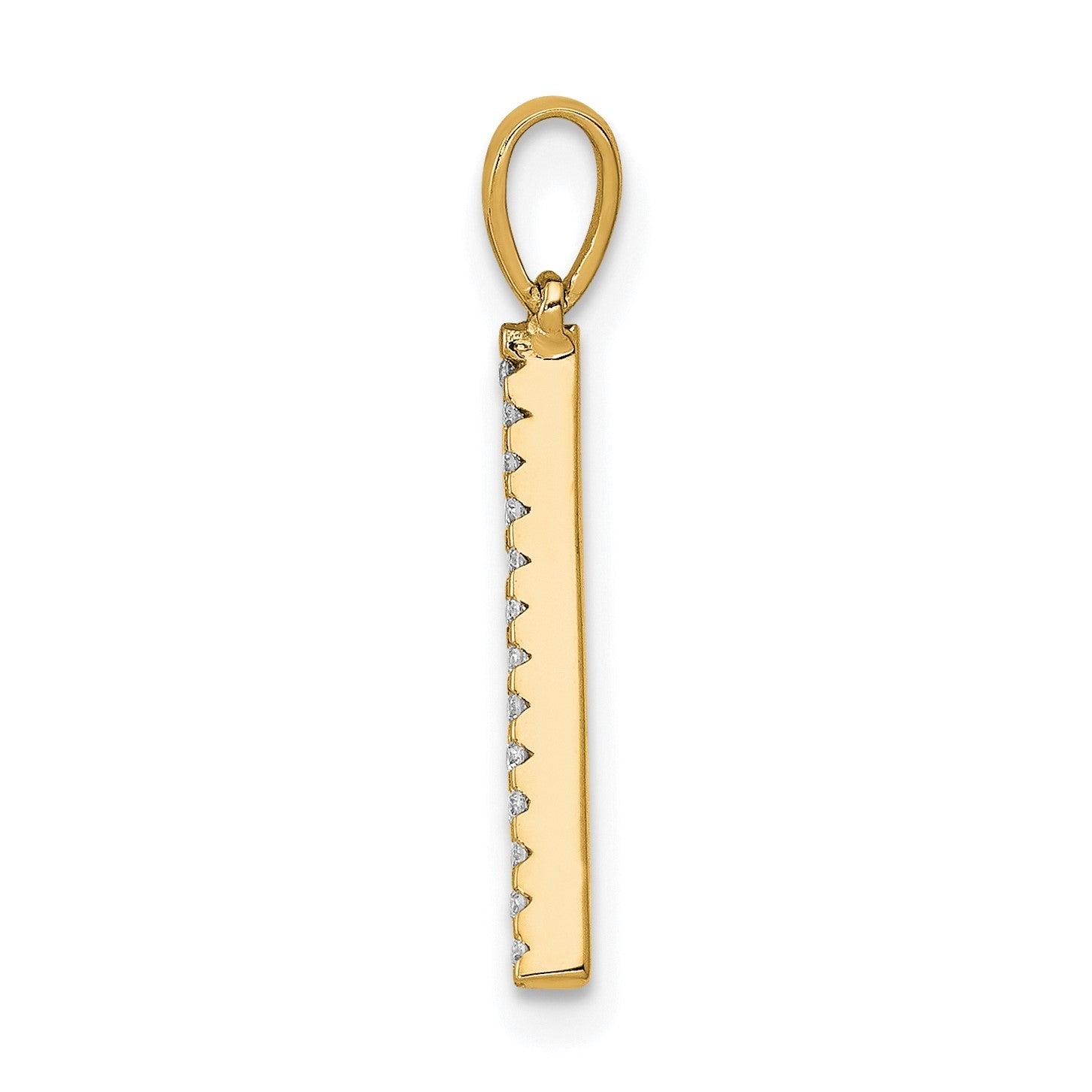 14K Yellow Gold Diamond Letter Initial Pendant - JewelryAffairs
