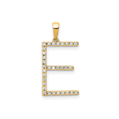 14K Yellow Gold Diamond Letter Initial Pendant