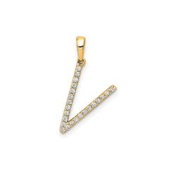 14K Yellow Gold Diamond Letter Initial Pendant
