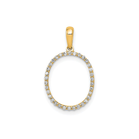 14K Yellow Gold Diamond Letter Initial Pendant