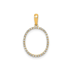 14K Yellow Gold Diamond Letter Initial Pendant