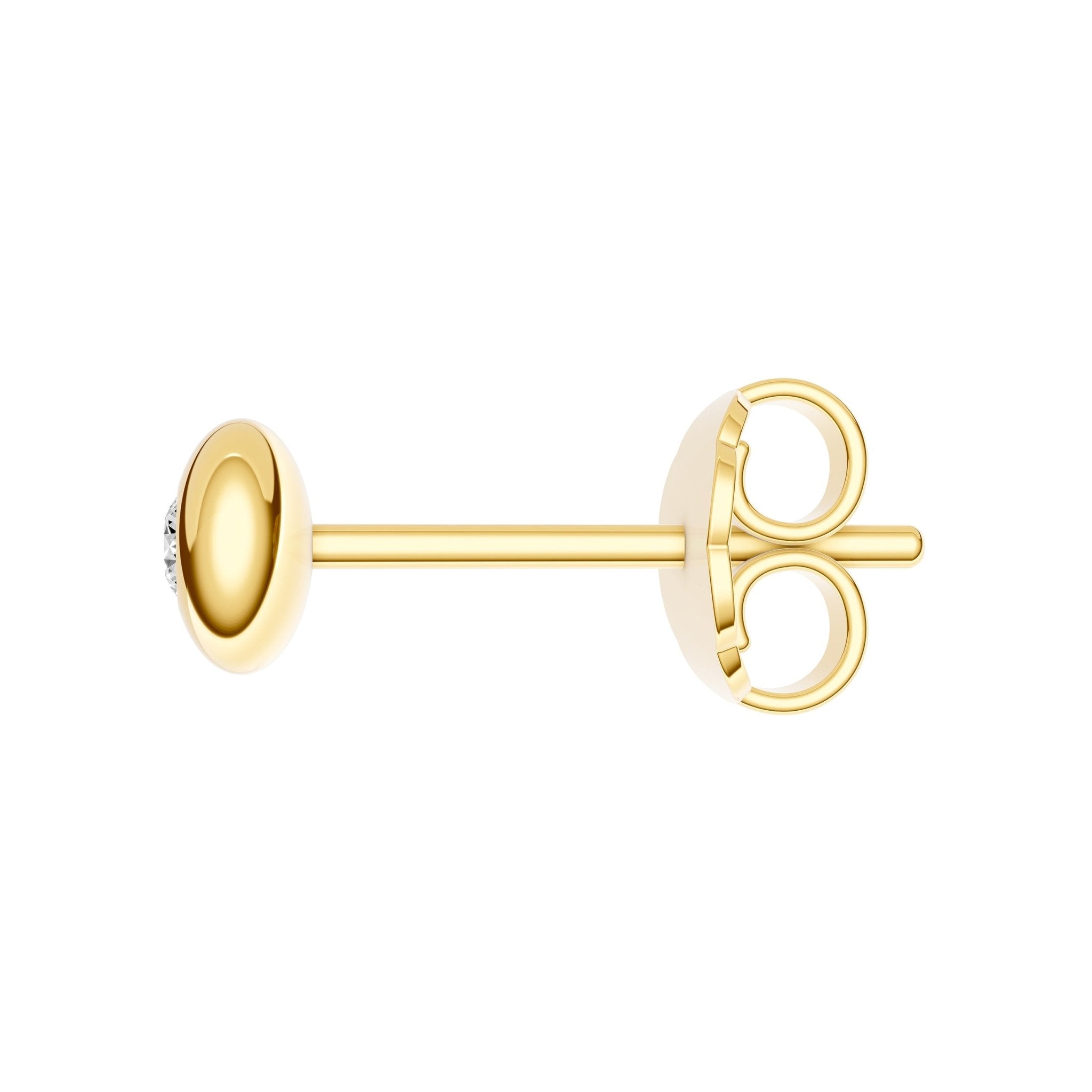 14k Yellow Gold Diamond Round Stud Earrings 1/20 tcw