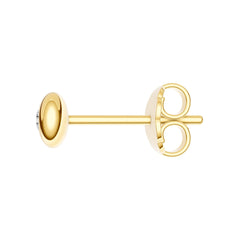 14k Yellow Gold Diamond Round Stud Earrings 1/20 tcw