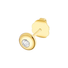 14k Yellow Gold Diamond Round Stud Earrings 1/20 tcw