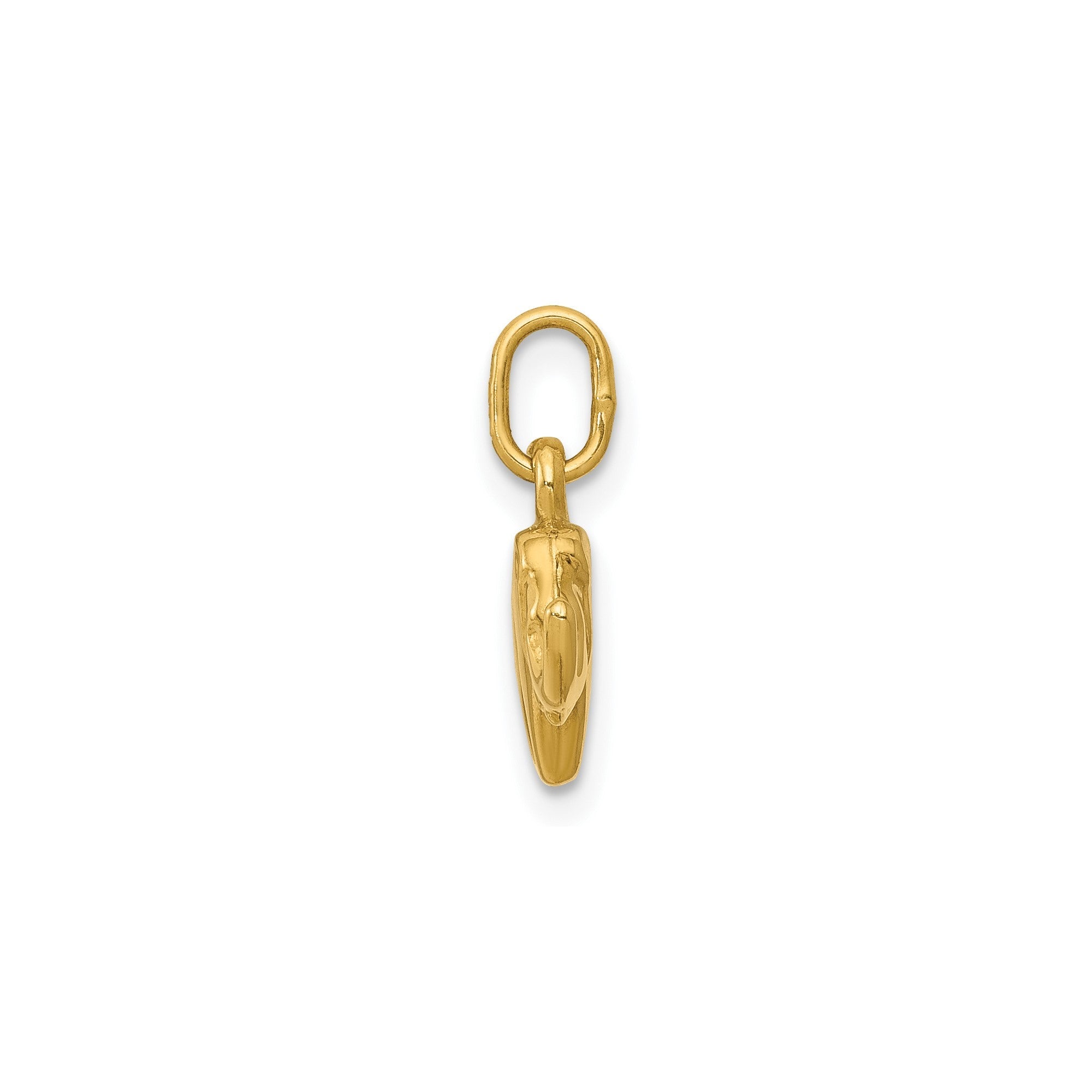 14K Yellow Gold Elephant Charm Pendant, Small Animal Jewelry, 15x13mm - JewelryAffairs