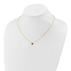 14k Yellow Gold Enameled Ladybug Pendant Necklace, 17 Inches - JewelryAffairs