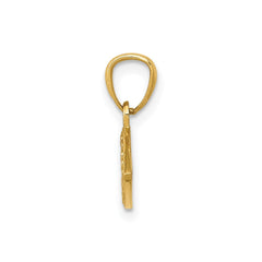 14K Yellow Gold Evil Eye Pendant with CZ Stones and Enamel