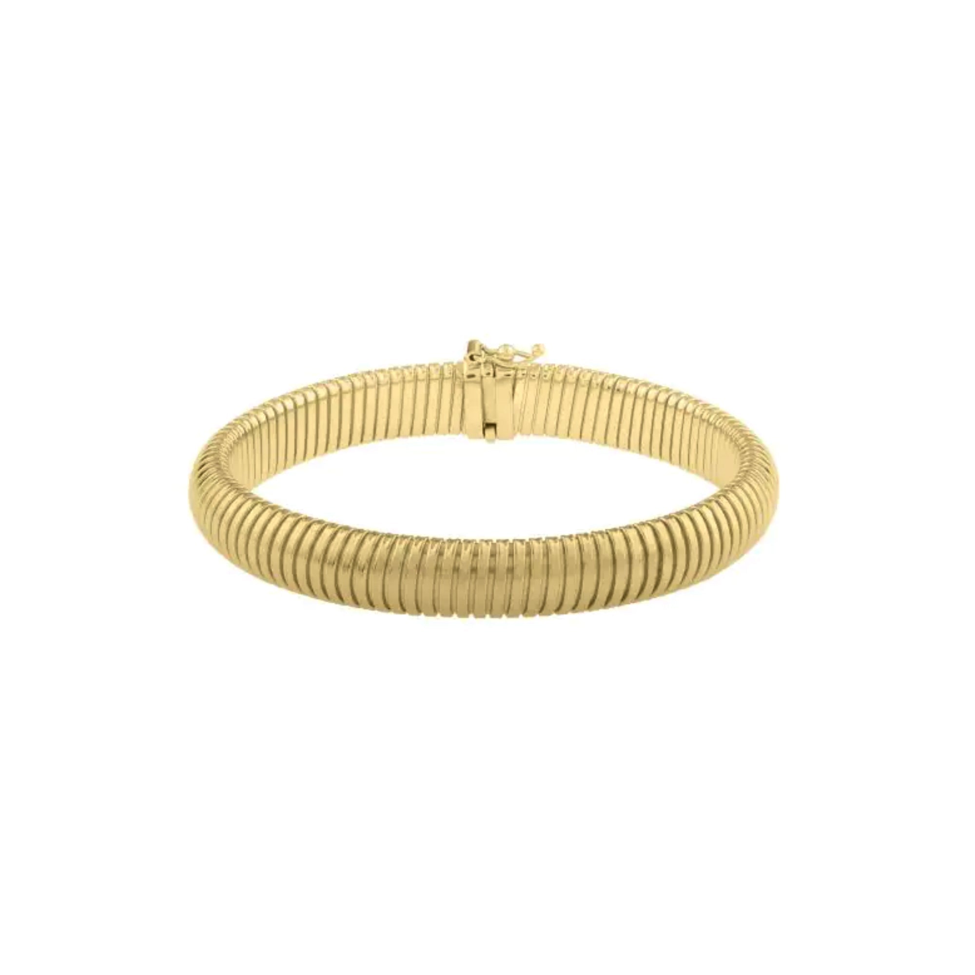 14k Yellow Gold Fancy Link Womens Bracelet, 7.25" - JewelryAffairs