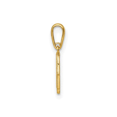 14k Yellow Gold Filigree Hamsa Hand Pendant Charm, 11x8mm - JewelryAffairs