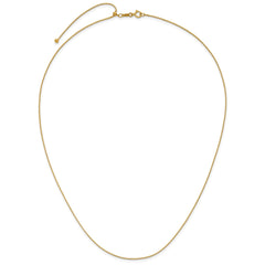14K Yellow Gold Filled .80mm Adjustable Box 22" Chain Necklace - JewelryAffairs
