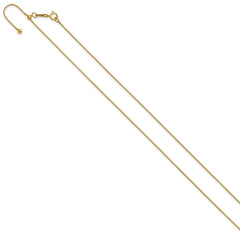 14K Yellow Gold Filled .80mm Adjustable Box 22" Chain Necklace - JewelryAffairs