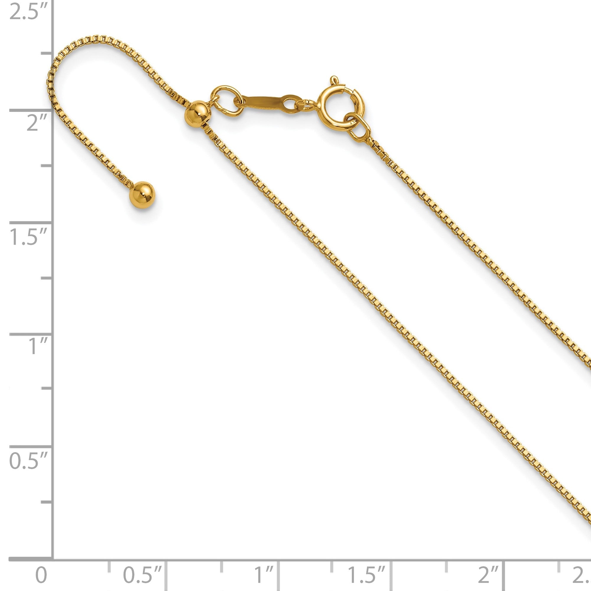 14K Yellow Gold Filled .80mm Adjustable Box 22" Chain Necklace - JewelryAffairs