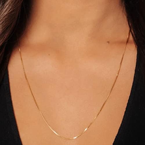 14K Yellow Gold Filled .80mm Adjustable Box 22" Chain Necklace - JewelryAffairs