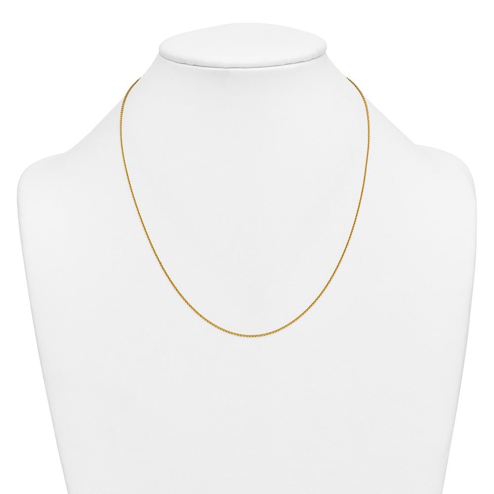 14k Yellow Gold Filled Cable Link Chain Necklace, 1.15mm - JewelryAffairs