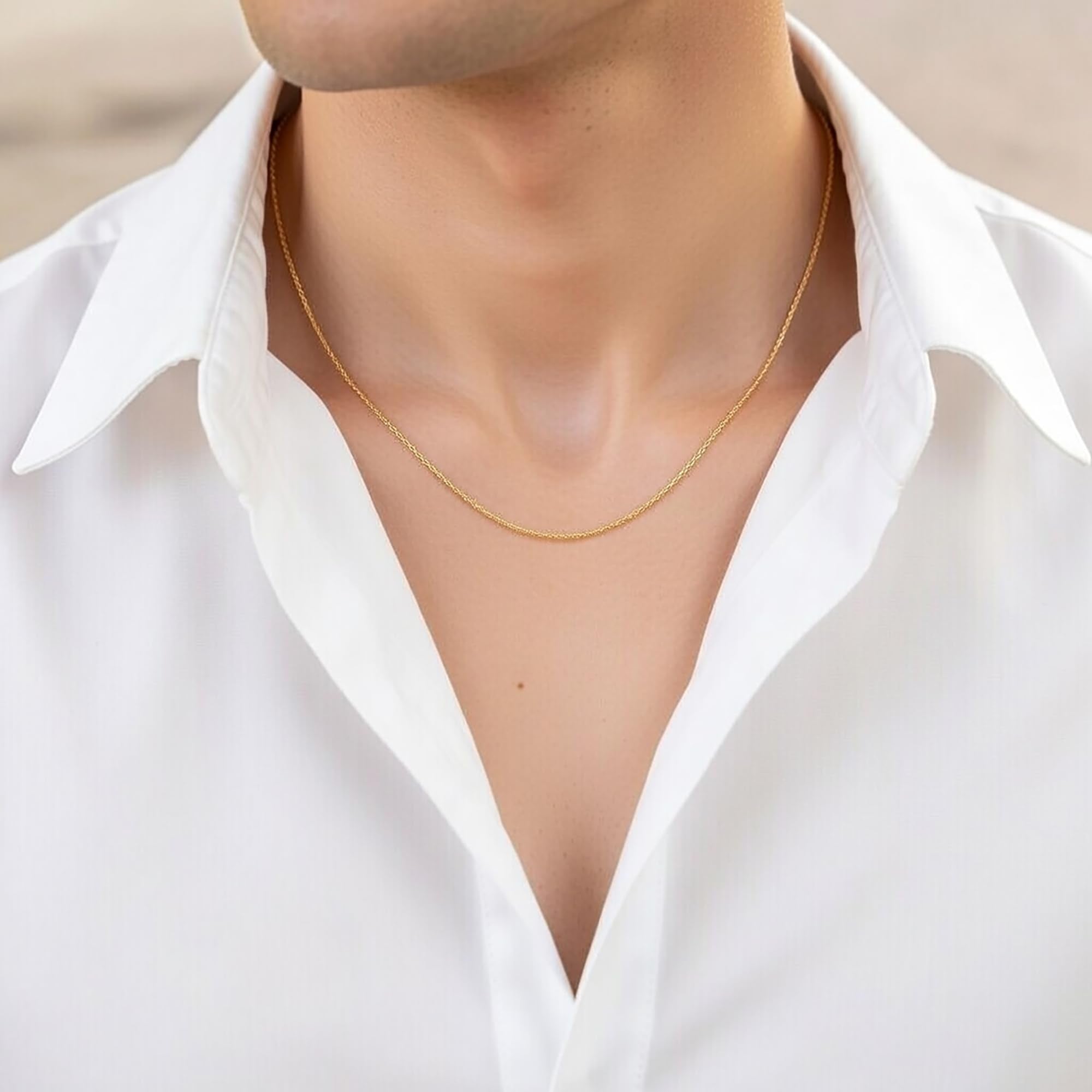 14k Yellow Gold Filled Cable Link Chain Necklace, 1.15mm - JewelryAffairs