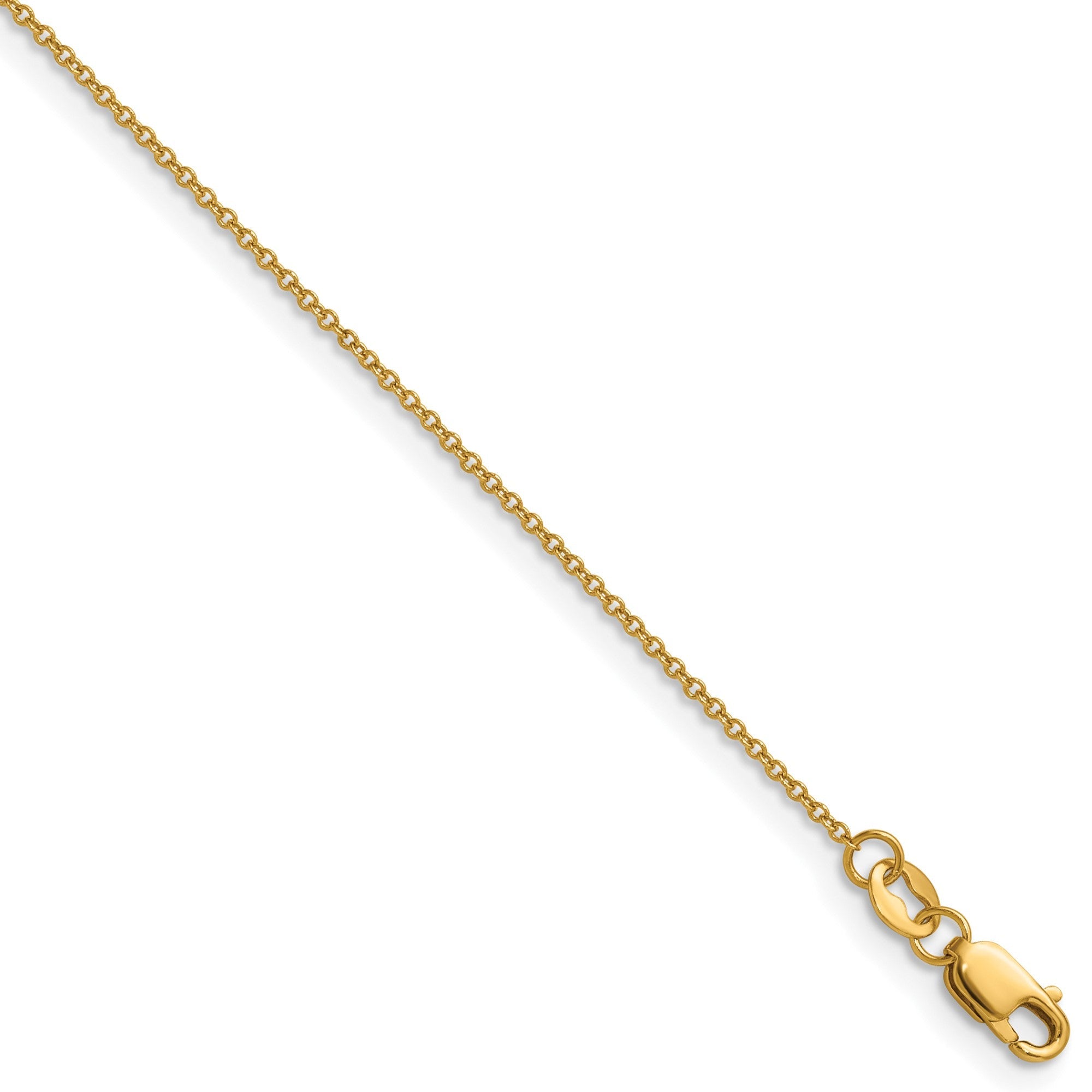 14k Yellow Gold Filled Cable Link Chain Necklace, 1.15mm - JewelryAffairs