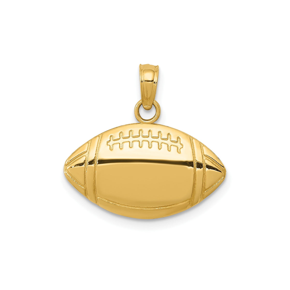 14k Yellow Gold Football Pendant, 13x18mm - JewelryAffairs