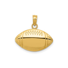 14k Yellow Gold Football Pendant, 13x18mm - JewelryAffairs