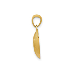14k Yellow Gold Football Pendant, 19x12mm - JewelryAffairs