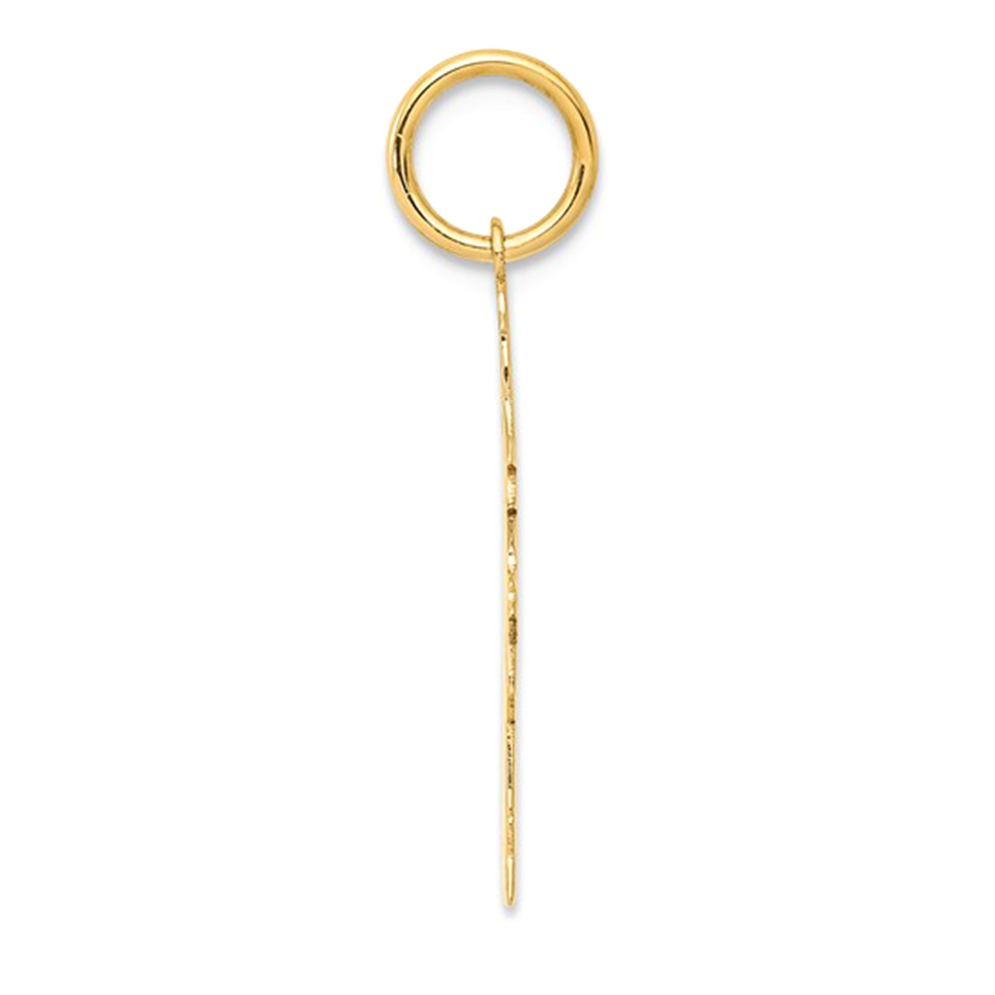 14K Yellow Gold Girl's Silhouette Charm Engravable Pendant