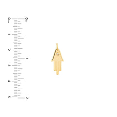 14K Yellow Gold Hamsa Diamond Pendant, 18mm - JewelryAffairs