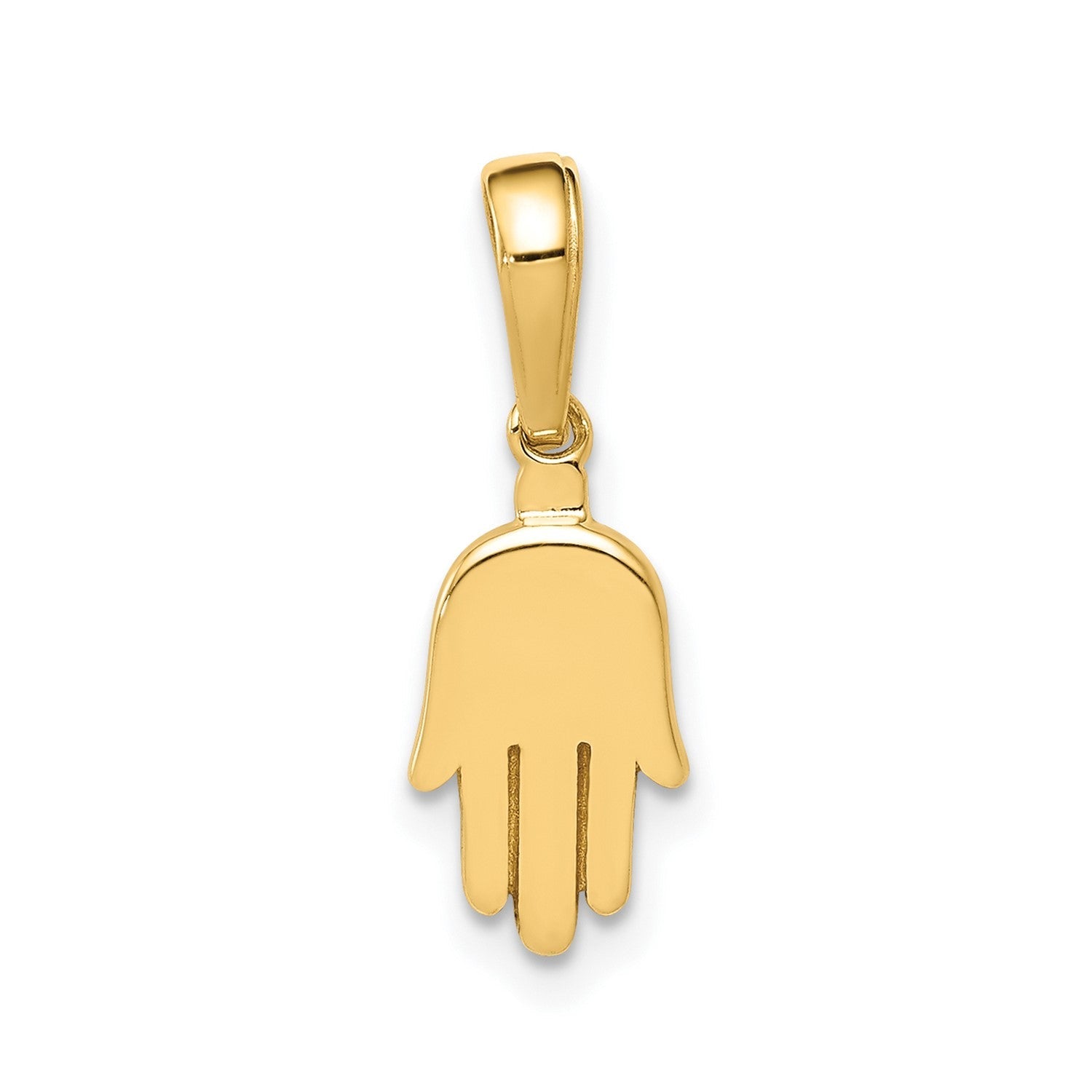 14K Yellow Gold Hamsa Hand Charm Pendant, 18mm x 7mm - JewelryAffairs