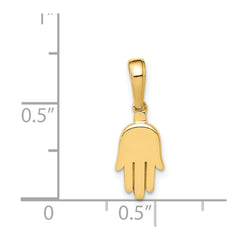 14K Yellow Gold Hamsa Hand Charm Pendant, 18mm x 7mm - JewelryAffairs