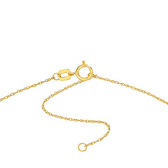 14K Yellow Gold Hamsa Hand Diamond Adjustable Necklace, 16"-18"