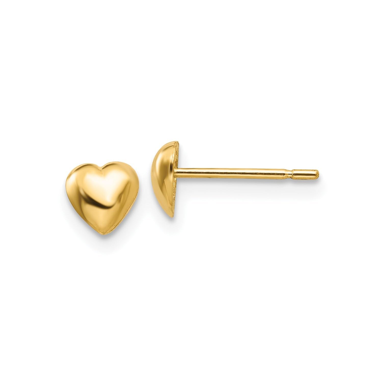 14K Yellow Gold Heart Design Post Stud Earrings, 5x5mm - JewelryAffairs