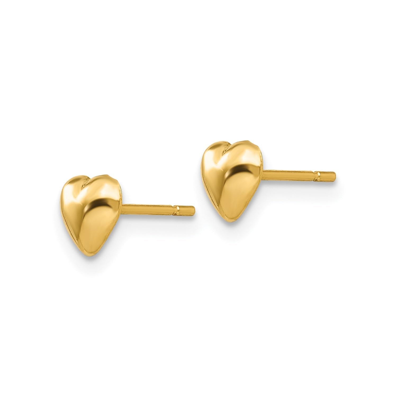 14K Yellow Gold Heart Design Post Stud Earrings, 5x5mm - JewelryAffairs