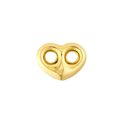 14k Yellow Gold Heart Puff Mariner Stud Earrings, 8mm - JewelryAffairs