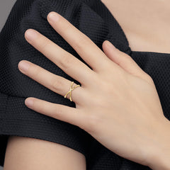 14k Yellow Gold High Polish Criss - Cross X Ring, Size 7 - JewelryAffairs
