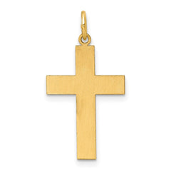 14k Yellow Gold High Polish Cross Pendant, 1 x 0.5 inches - JewelryAffairs