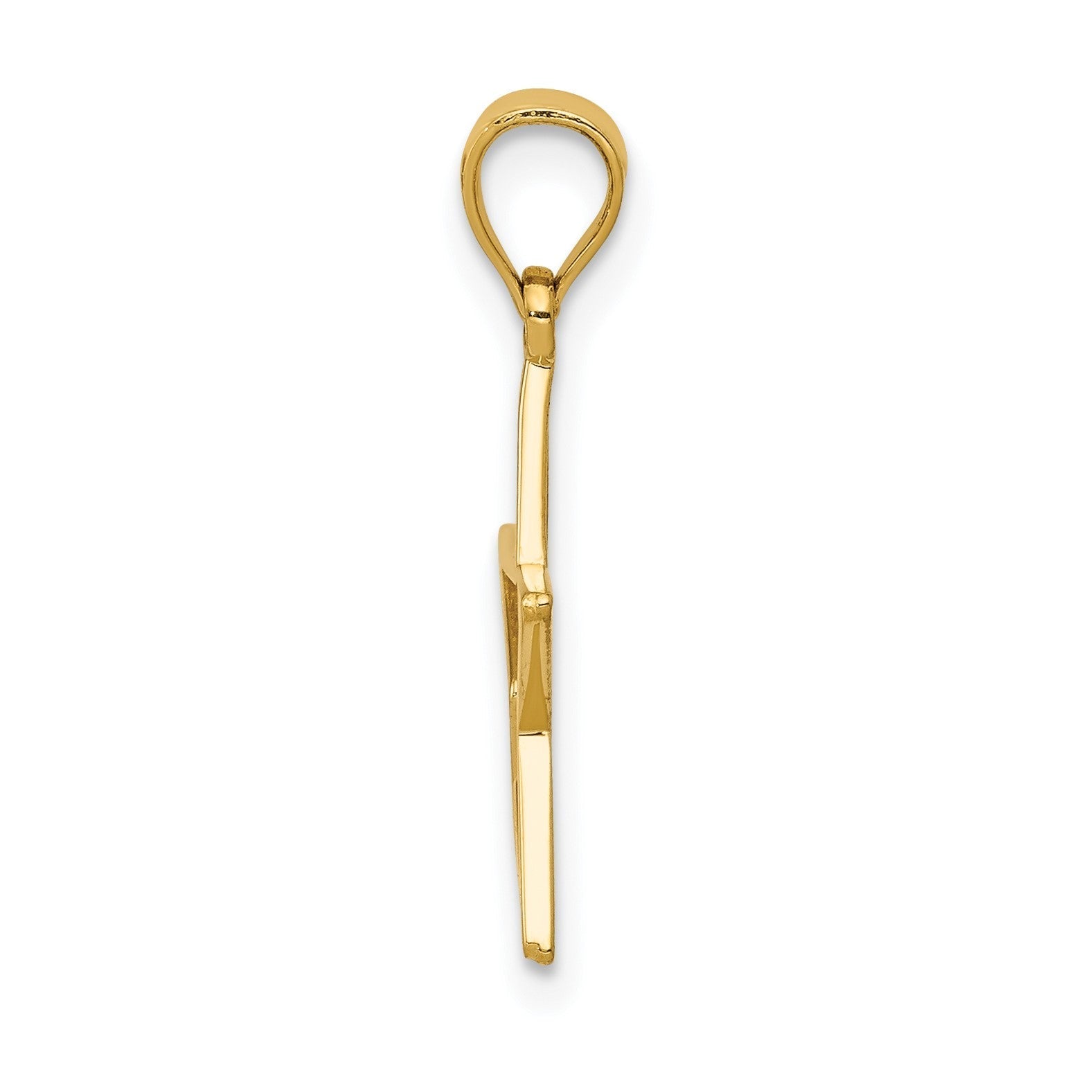 14k Yellow Gold High Polish Star Pendant, 17mm x 15mm - JewelryAffairs