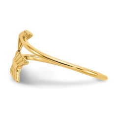 14K Yellow Gold High Polished Arrow Adjustable Ring, 7 - JewelryAffairs