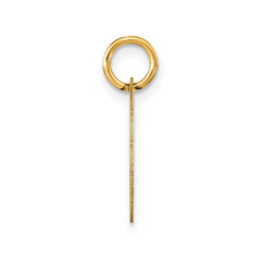 14K Yellow Gold High Polished Black Enamel Initial Disk Pendant 15mm - JewelryAffairs