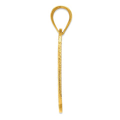 14k Yellow Gold High Polished Cross Cut - out Pendant Dog Tag - JewelryAffairs