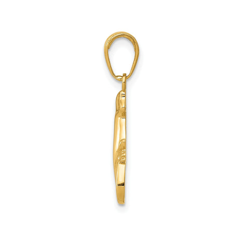14k Yellow Gold High Polished Gecko Pendant Charm, 17x15