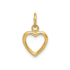 14K Yellow Gold High Polished Heart Pendant, 16x10mm - JewelryAffairs