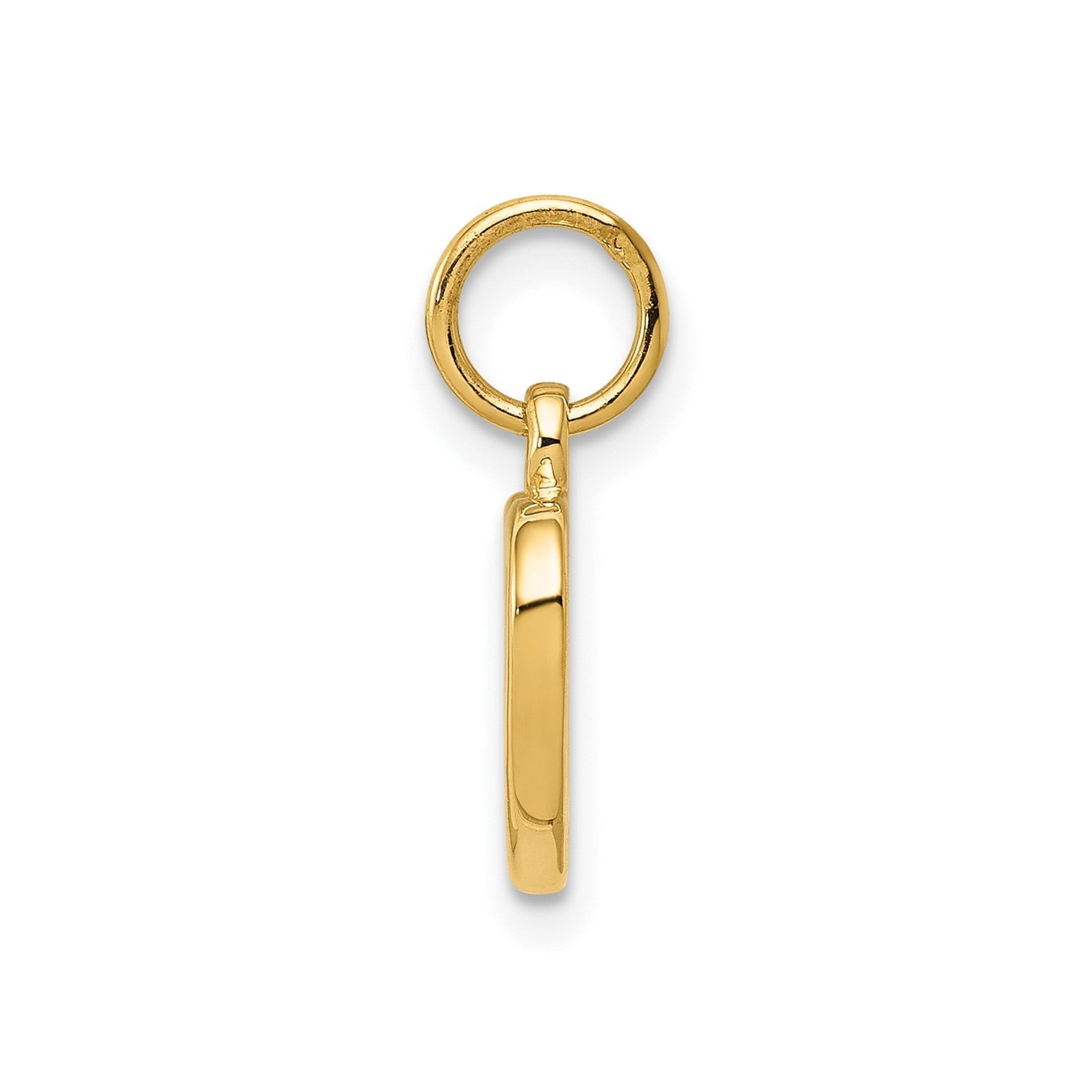 14K Yellow Gold High Polished Heart Pendant, 16x10mm - JewelryAffairs