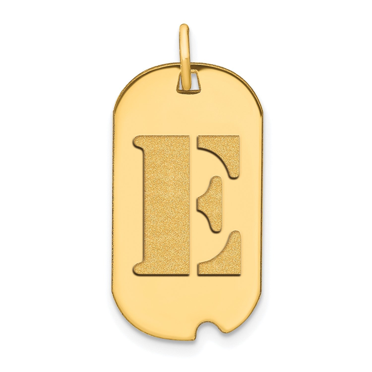 14k Yellow Gold High Polished Letter Initial Dog Tag Pendant,24x14mm - JewelryAffairs
