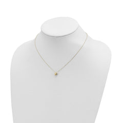 14k Yellow Gold High Polished Puffed Star Pendant Necklace, 16.5 Inches - JewelryAffairs