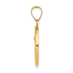 14k Yellow Gold High Polished St Michael Medal Pendant, 21mm - JewelryAffairs