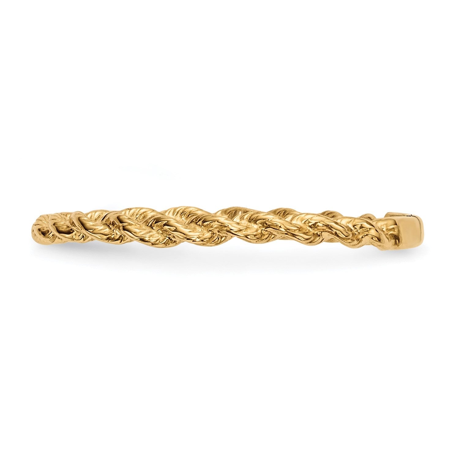 14k Yellow Gold High Polished Twisted Rope Band Ring - JewelryAffairs