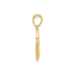 14k Yellow Gold Horse Head And Heart Pendant, 22x15mm - JewelryAffairs