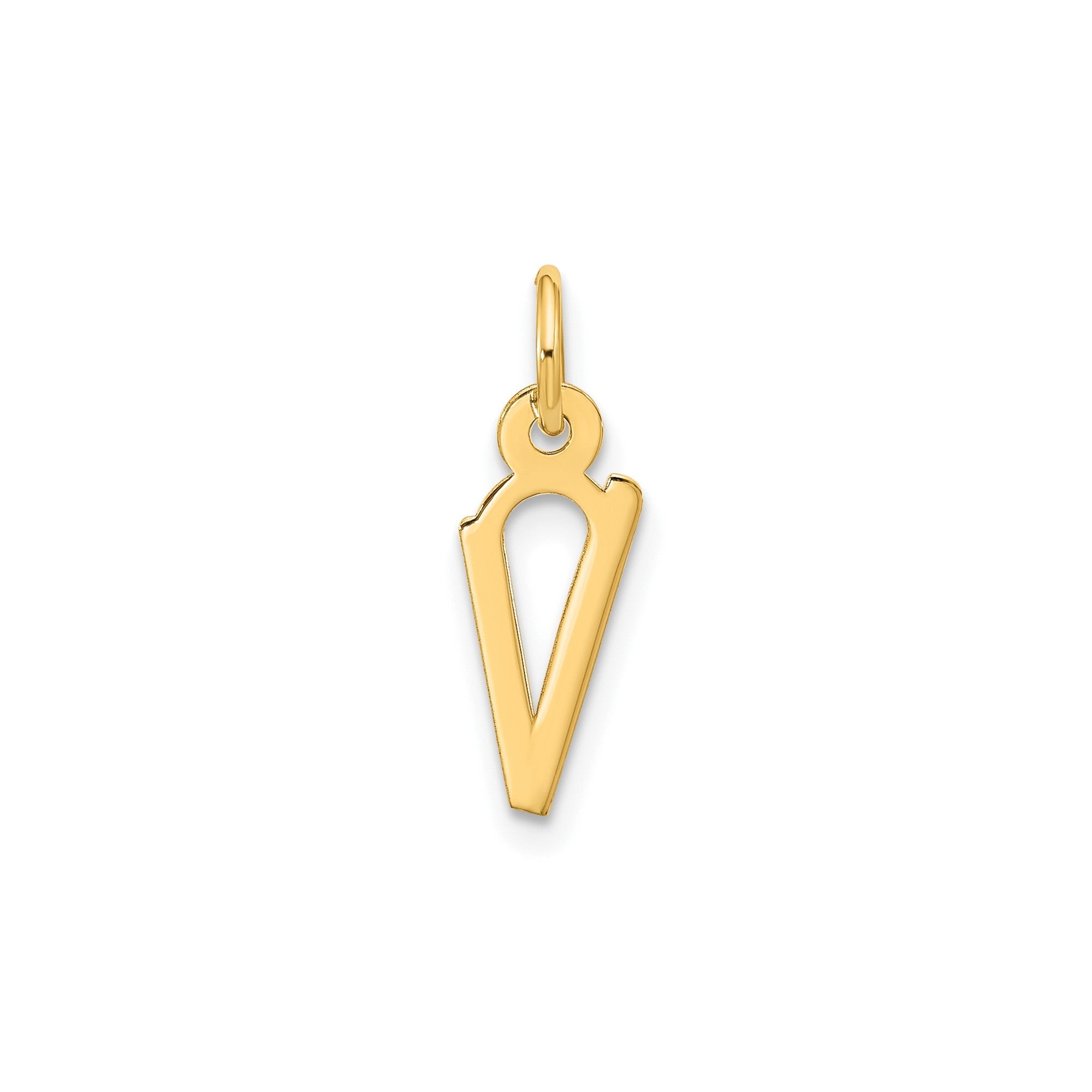 14K Yellow Gold Initial Letter Pendant Charm, Block Style, 13mm x 6mm - JewelryAffairs